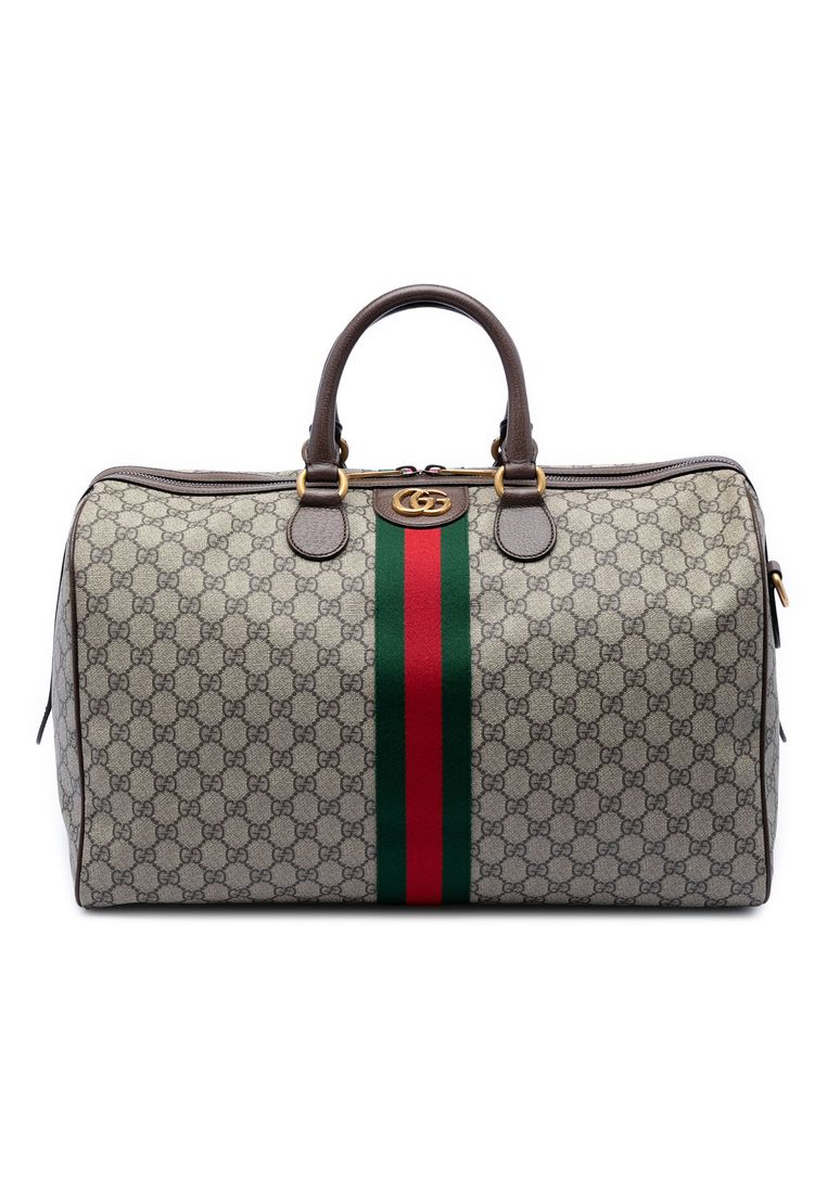 GUCCI Pre-Loved Gucci Medium Gg Supreme Web Ophidia Carry On Duffle Bag