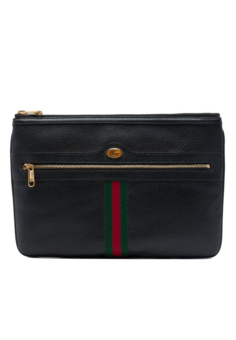 Gucci Pre-Loved Gucci Calfskin Web Ophidia Clutch