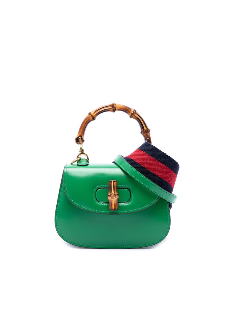 GUCCI Pre-Loved Gucci Mini Calfskin 1947 Bamboo Top Handle Bag