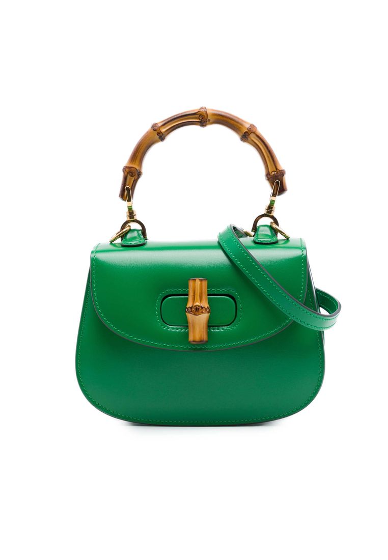GUCCI Pre-Loved Gucci Mini Calfskin 1947 Bamboo Top Handle Bag