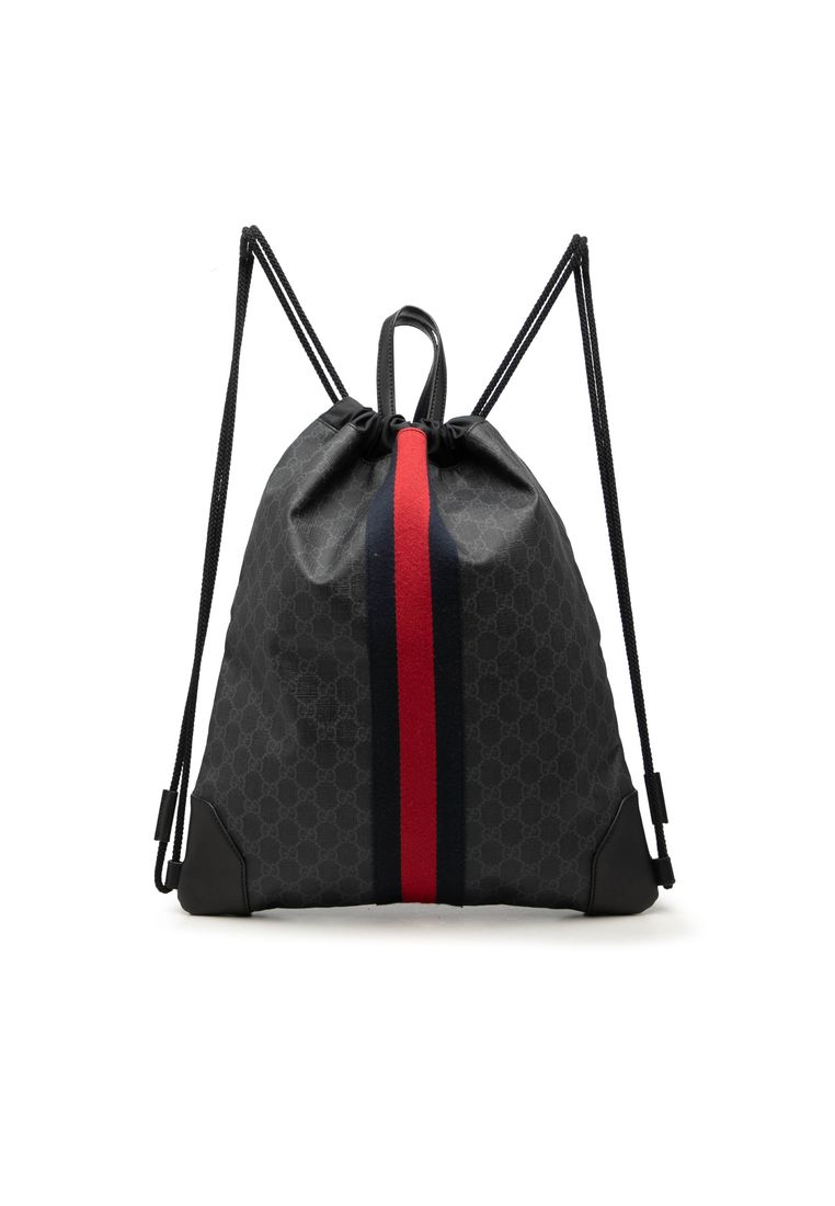 Gucci Pre-Loved Gucci Gg Supreme Web Drawstring Backpack