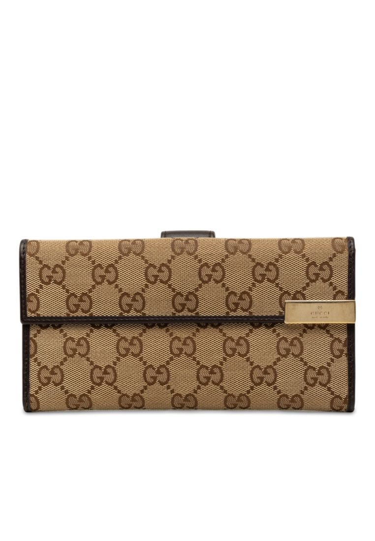 Gucci Pre-Loved Gucci Gg Canvas Long Wallet
