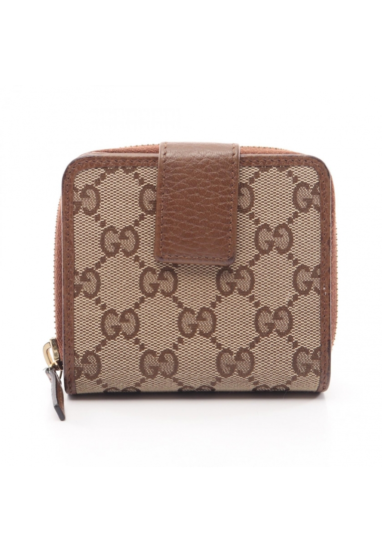 Gucci Pre-Loved Gucci GG canvas Bi-fold wallet canvas leather beige Brown