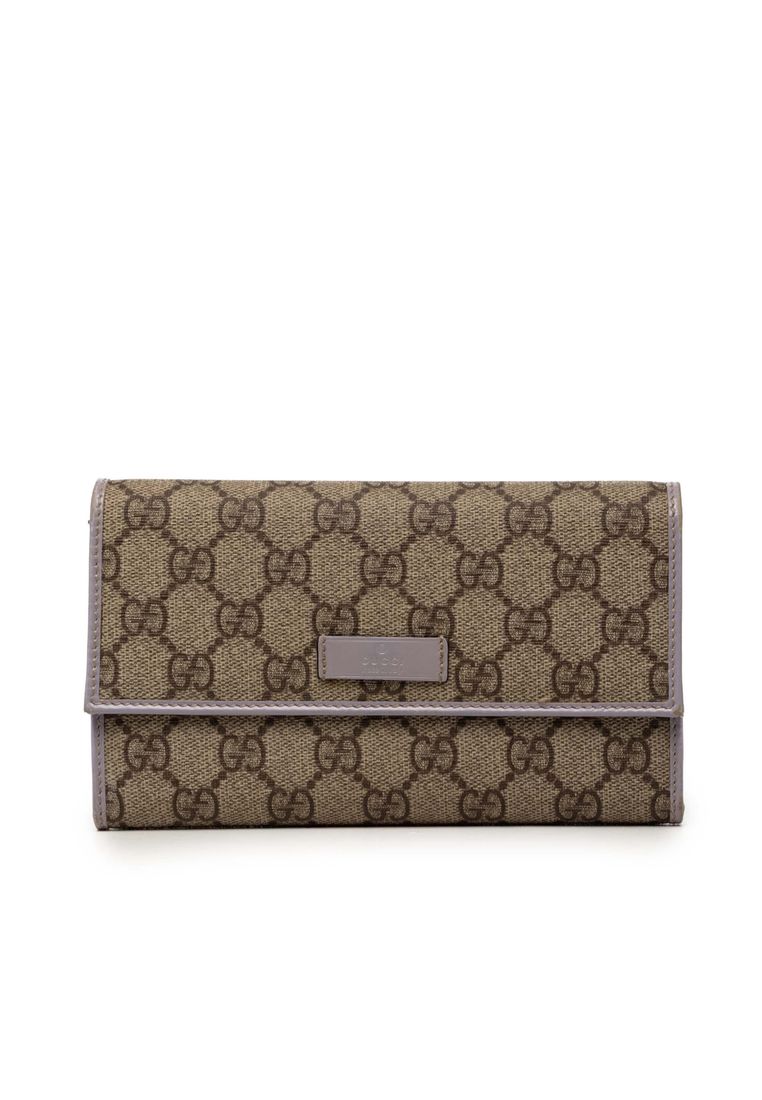 Gucci Pre-Loved Gucci Gg Supreme Continental Flap Wallet