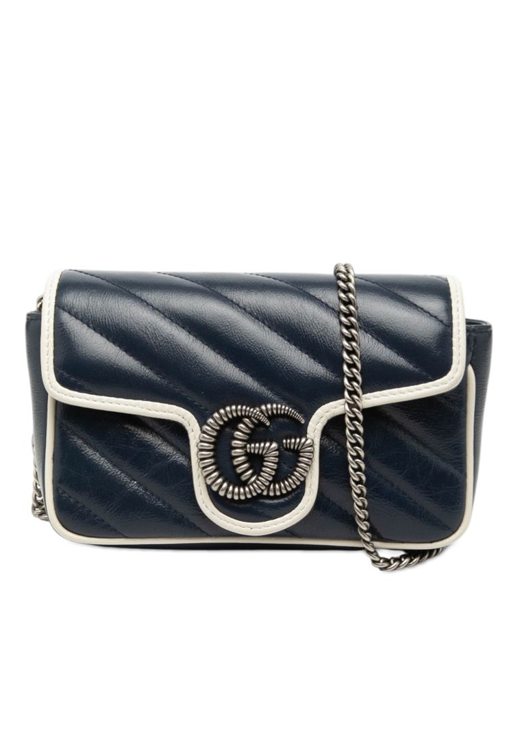Gucci Pre-Loved Gucci Super Mini Gg Marmont Matelasse Leather Torchon Flap Crossbody