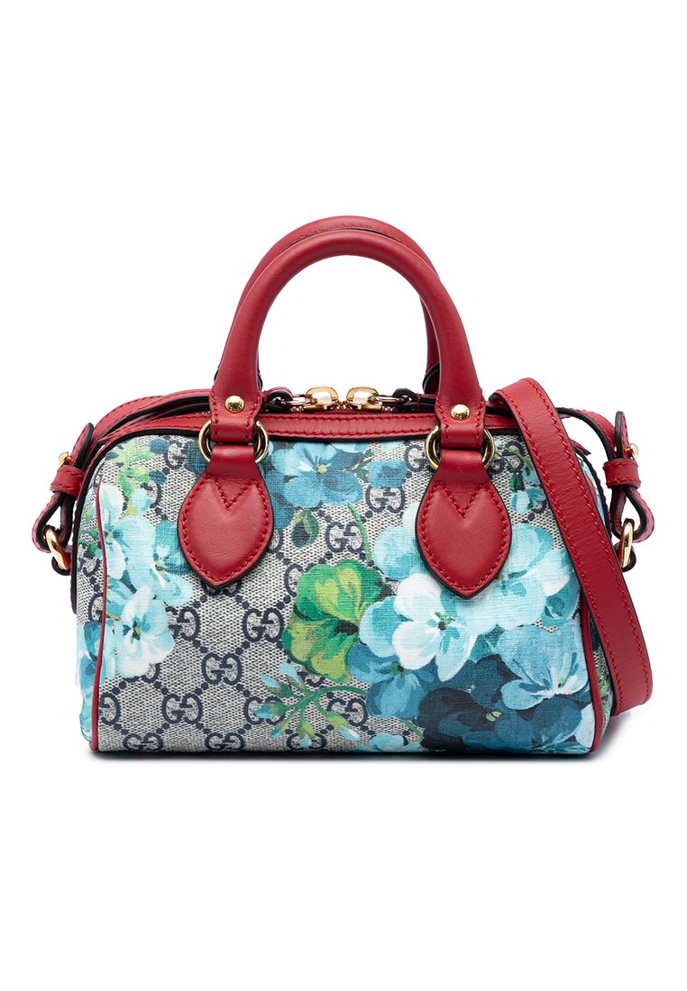 GUCCI Pre-Loved Gucci Mini Gg Supreme Blooms Boston Bag