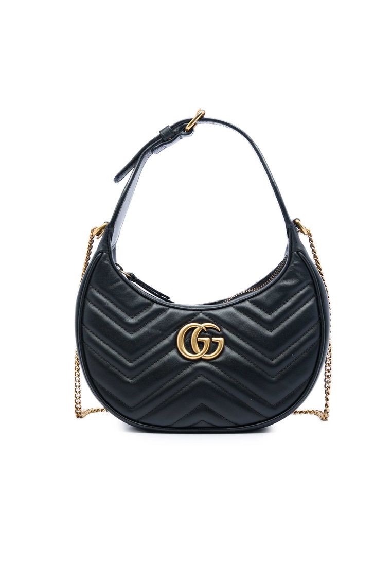 GUCCI Pre-Loved Gucci Mini Gg Marmont Matelasse Calfskin Half Moon Bag