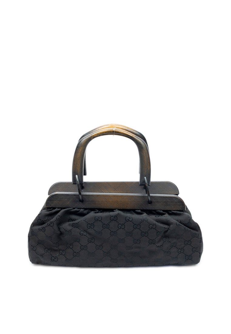 GUCCI Pre-Loved Wooden Handle Doctor Bag
