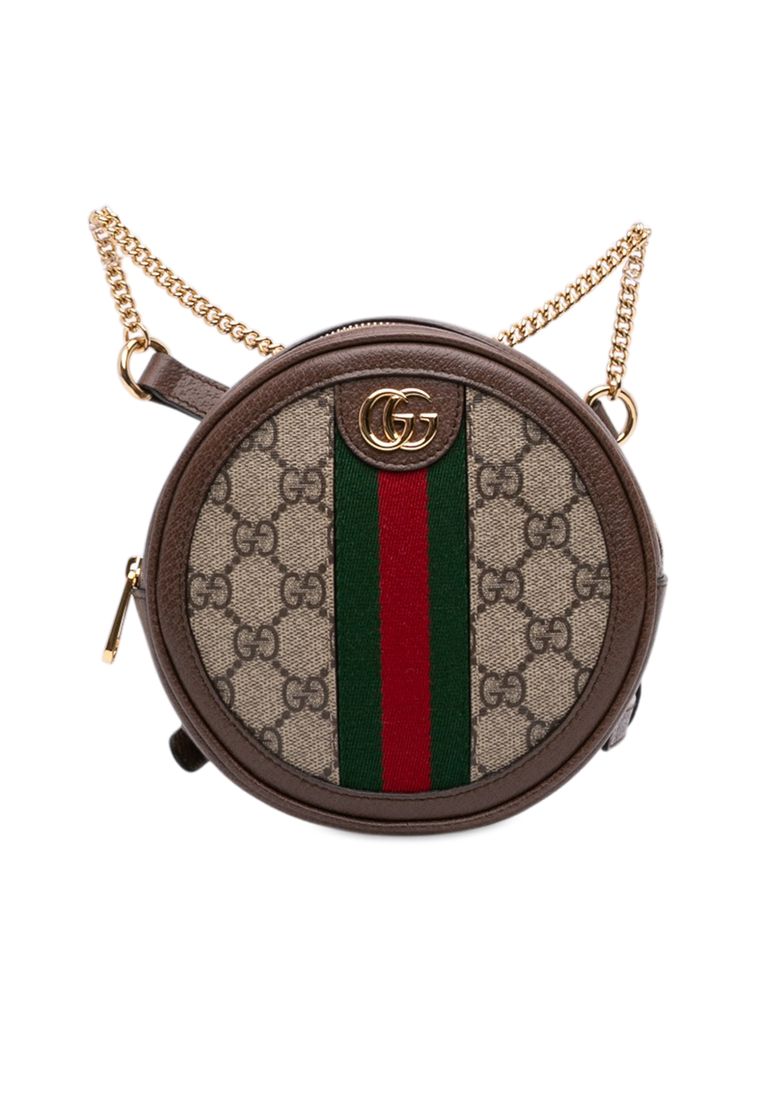 GUCCI Pre-Loved Gucci Mini Gg Supreme Web Ophidia Round Backpack