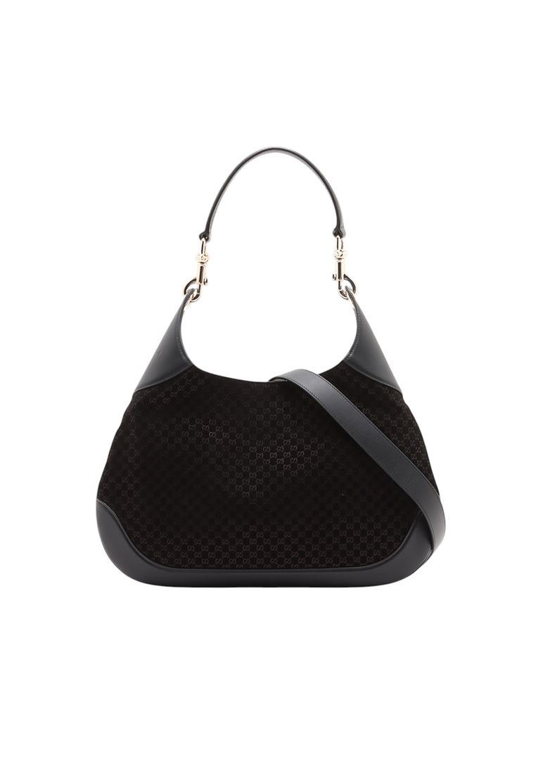 Gucci Pre-Loved Gucci Medium Micro Gg Suede B Hobo
