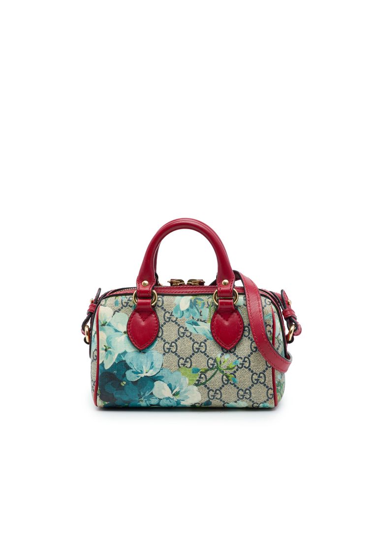GUCCI Pre-Loved Gucci Mini Gg Supreme Blooms Boston Bag