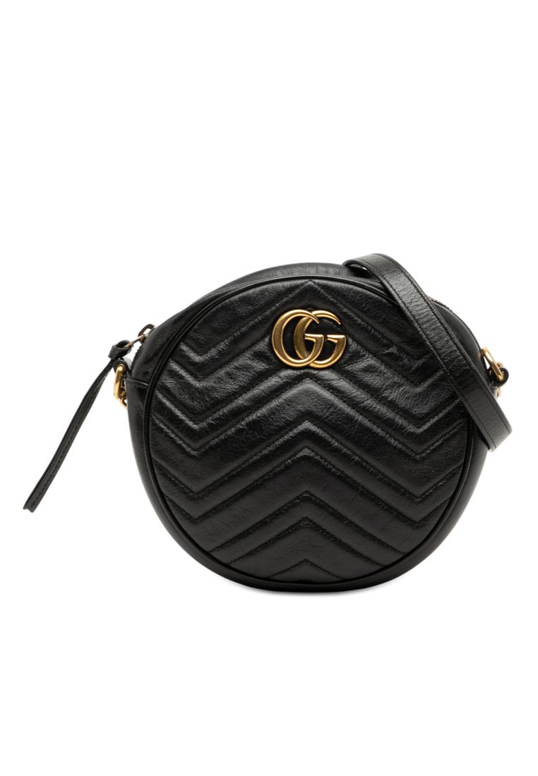 Gucci Pre-Loved Gucci Mini Gg Marmont Matelasse Leather Round Crossbody