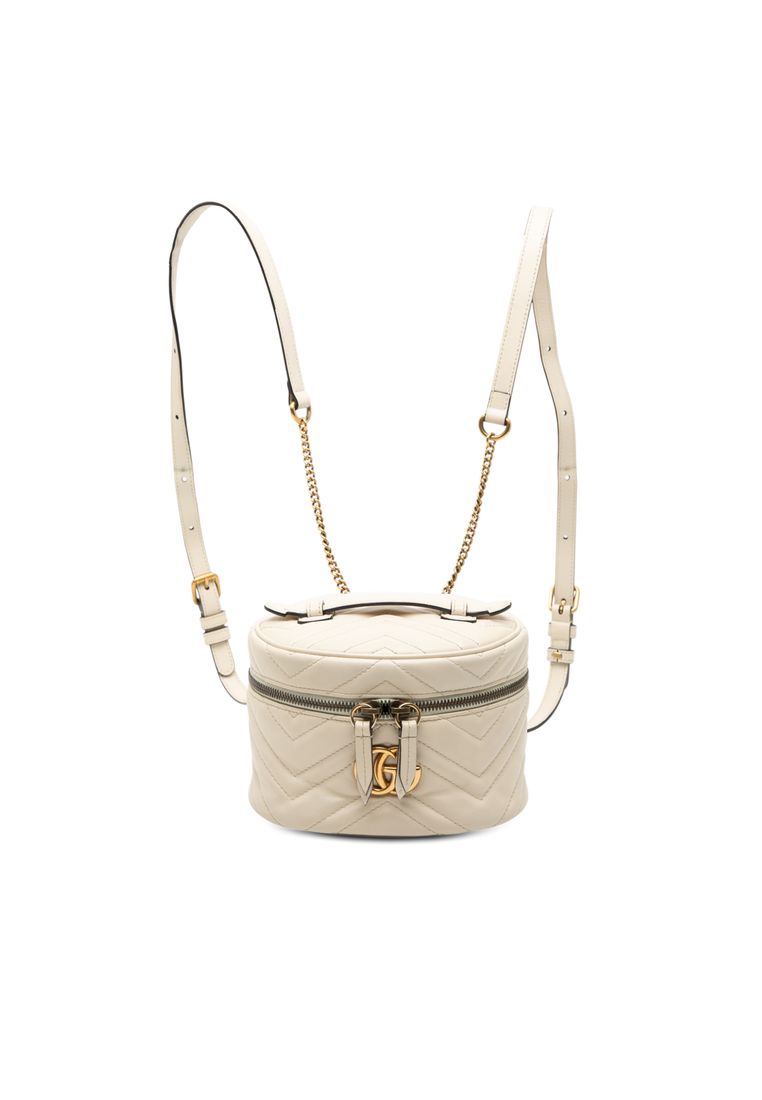 Gucci Pre-Loved Gucci Mini Gg Marmont Matelasse Leather Round Backpack
