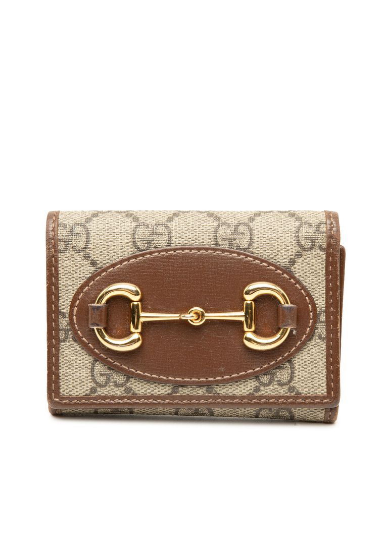 Gucci Pre-Loved Gucci Gg Supreme Horsebit 1955 Trifold Wallet