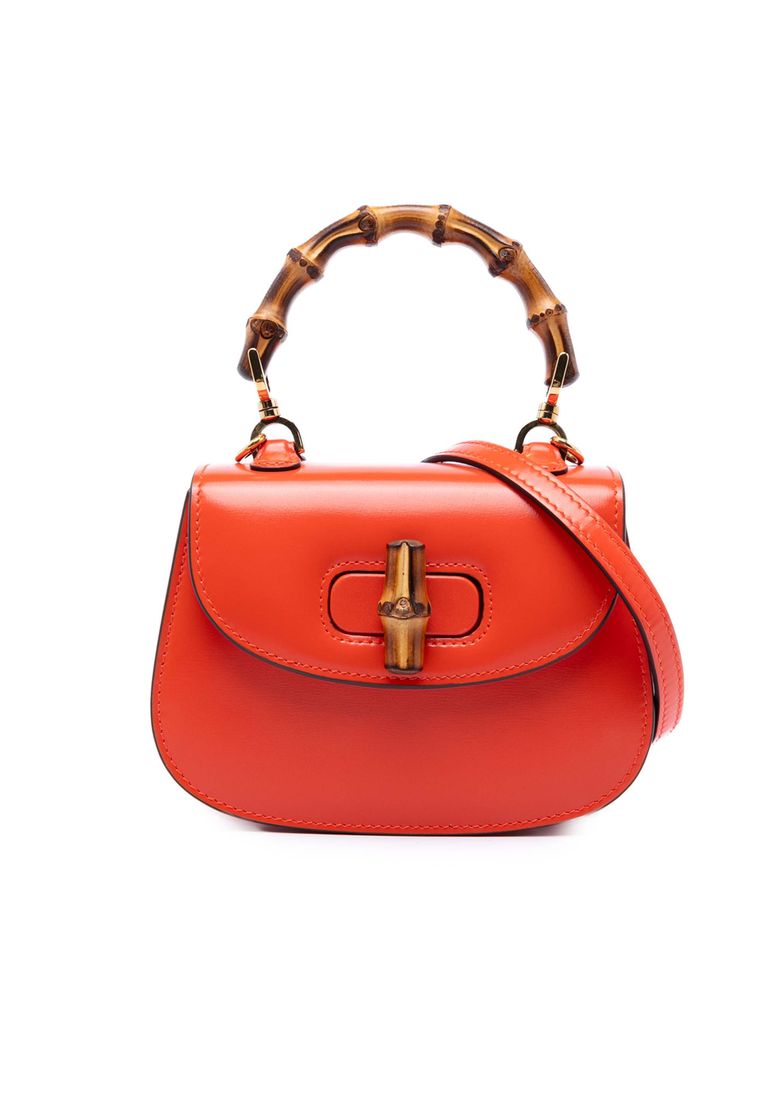 GUCCI Pre-Loved Gucci Mini Calfskin 1947 Bamboo Top Handle Bag
