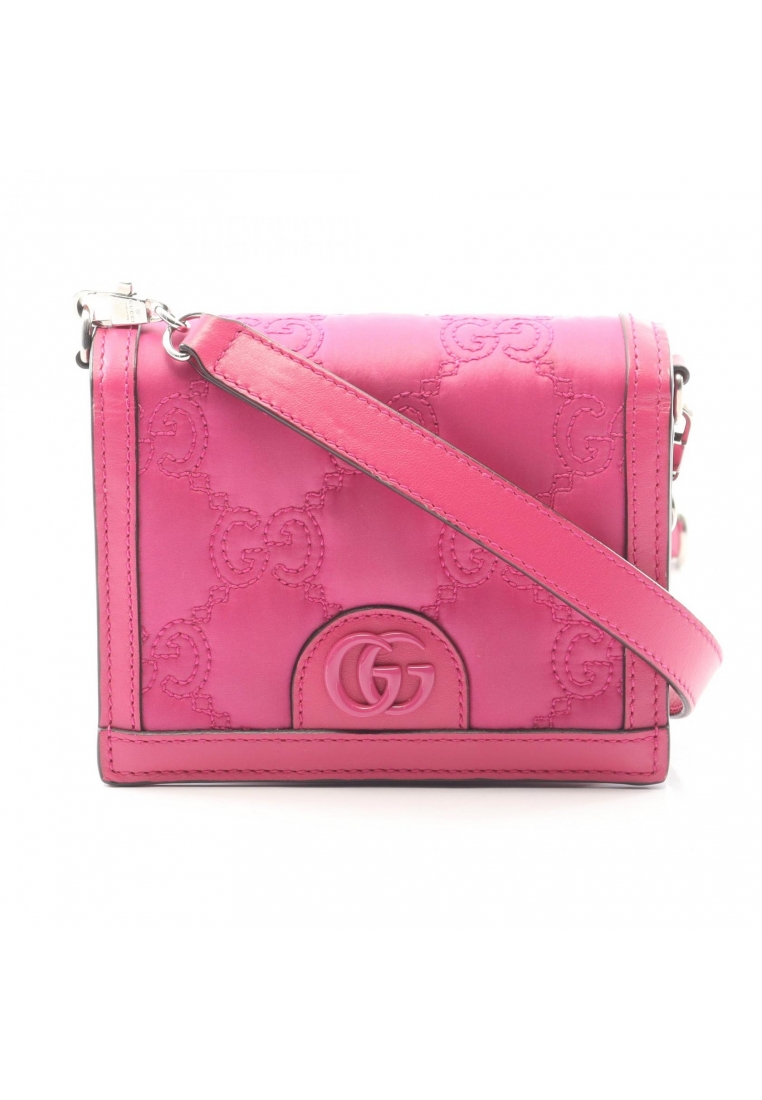 GUCCI Pre-Loved Gucci GG Matelasse mini Shoulder bag Nylon leather Pink purple