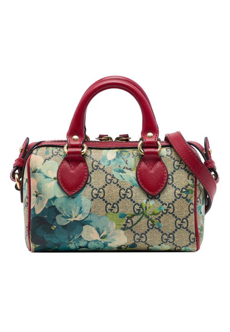 GUCCI Pre-Loved Gucci Mini Gg Supreme Blooms Boston Bag