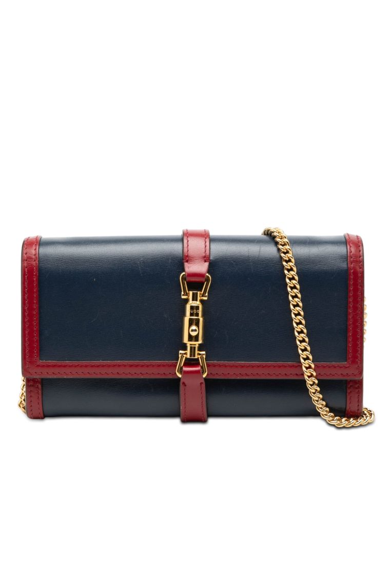 Gucci Pre-Loved Gucci Bicolor Calfskin Jackie 1961 Wallet On Chain