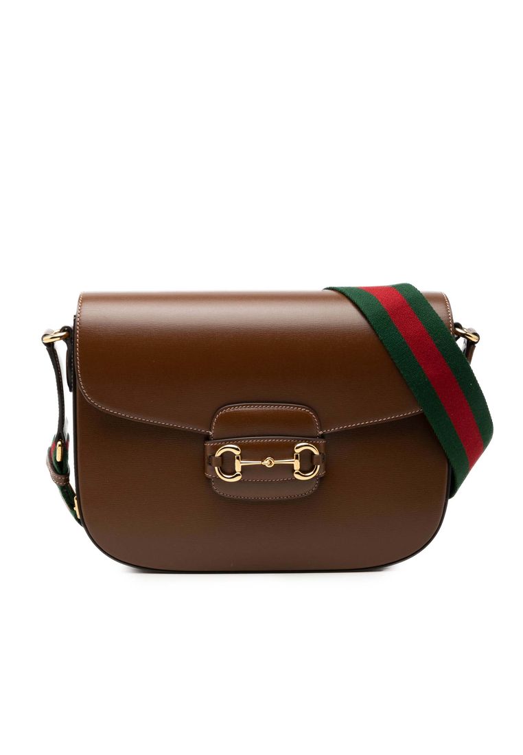 GUCCI Pre-Loved Gucci Large Calfskin Web Horsebit 1955 Crossbody