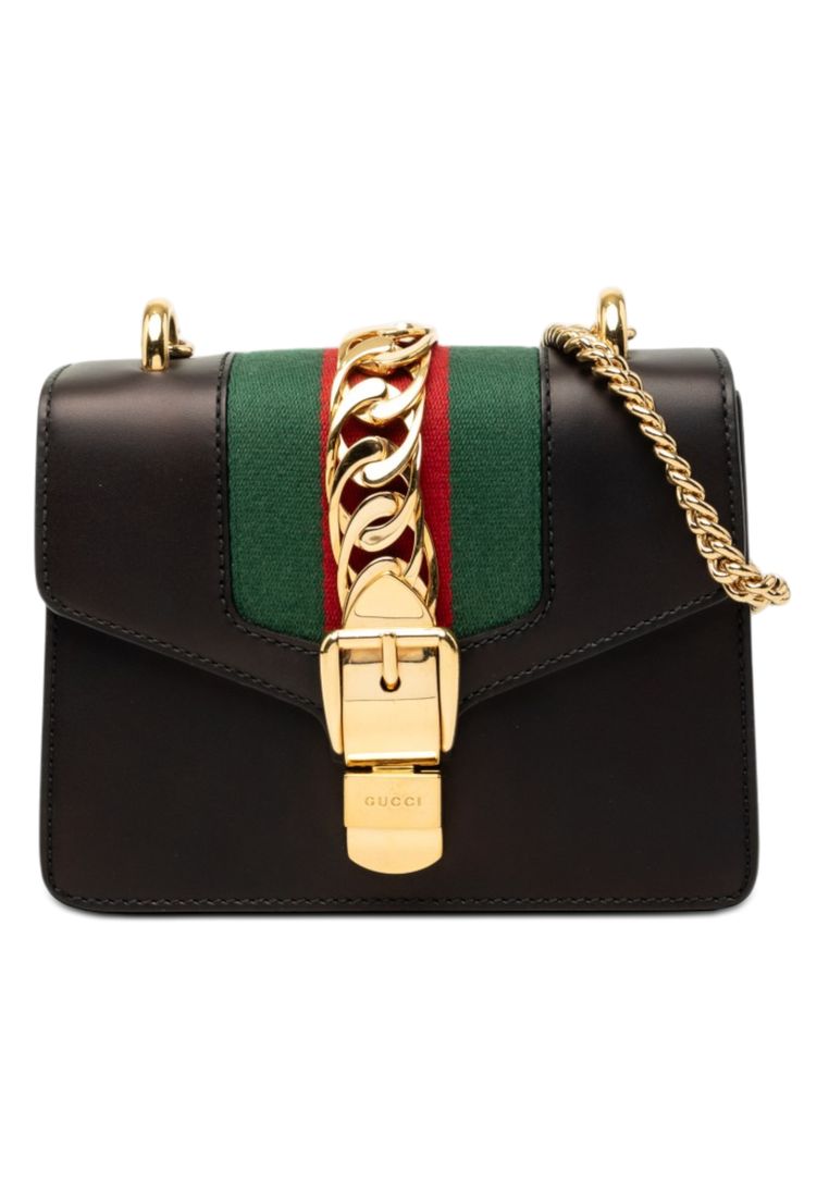 GUCCI Pre-Loved Gucci Mini Calfskin Web Sylvie Chain Satchel