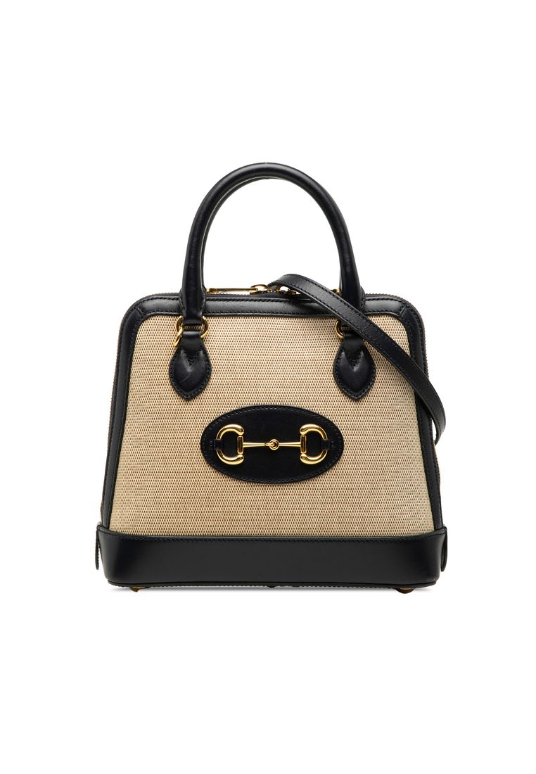 GUCCI Pre-Loved Gucci Small Canvas Horsebit 1955 Satchel
