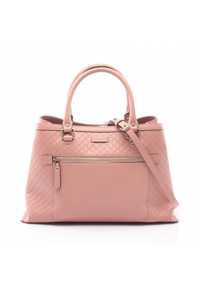 Gucci Pre-Loved Gucci Micro GG Guccissima 2WAY Handbag leather pink