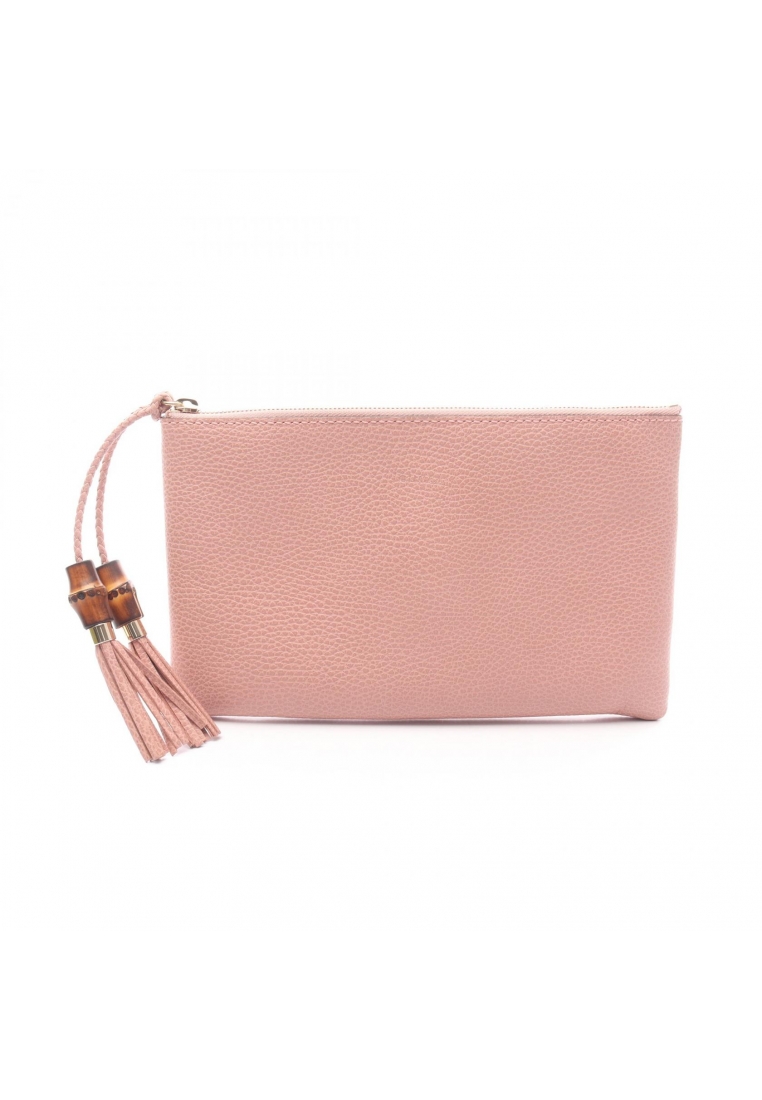 Gucci Pre-Loved Gucci Bamboo Clutch bag leather pink