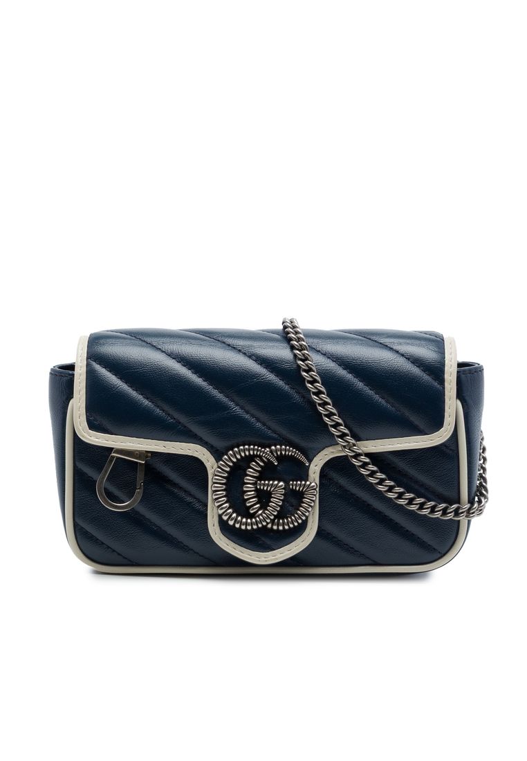 GUCCI Pre-Loved Gucci Super Mini Gg Marmont Matelasse Leather Torchon Flap Crossbody