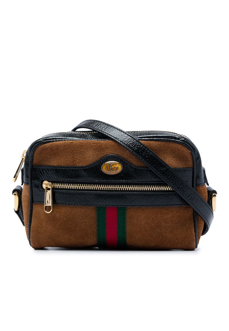 GUCCI Pre-Loved Gucci Mini Suede Web Ophidia Crossbody