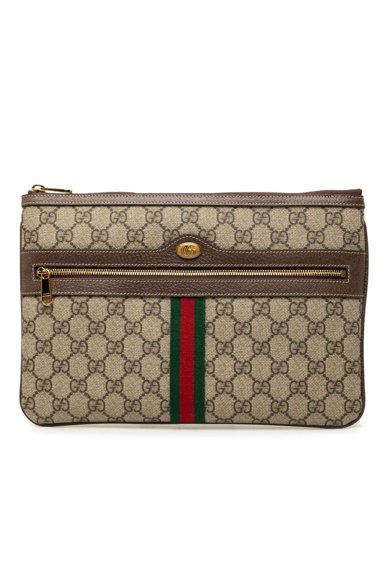 Gucci Pre-Loved Gucci Gg Supreme Web Ophidia Clutch