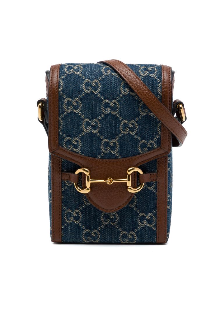 GUCCI Pre-Loved Gucci Mini Gg Denim Horsebit 1955 Crossbody