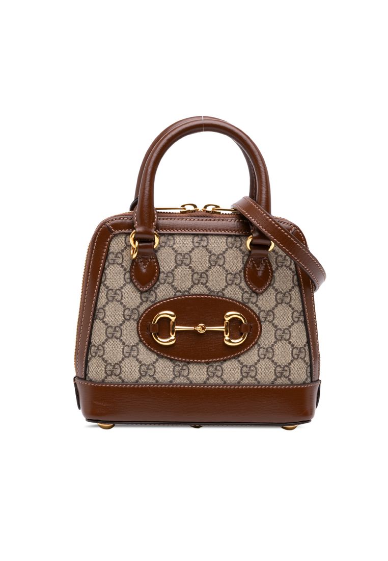 GUCCI Pre-Loved Gucci Mini Gg Supreme Horsebit 1955 Top Handle Bag
