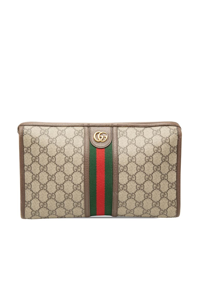 Gucci Pre-Loved Gucci Gg Supreme Web Ophidia Clutch