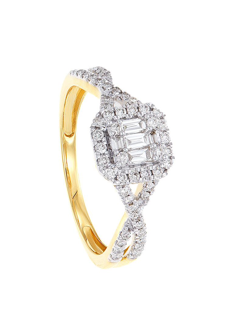 HABIB HABIB FIRE ON ICE | Baguette and Round Diamond Ring in 375/9K Yellow Gold 24946