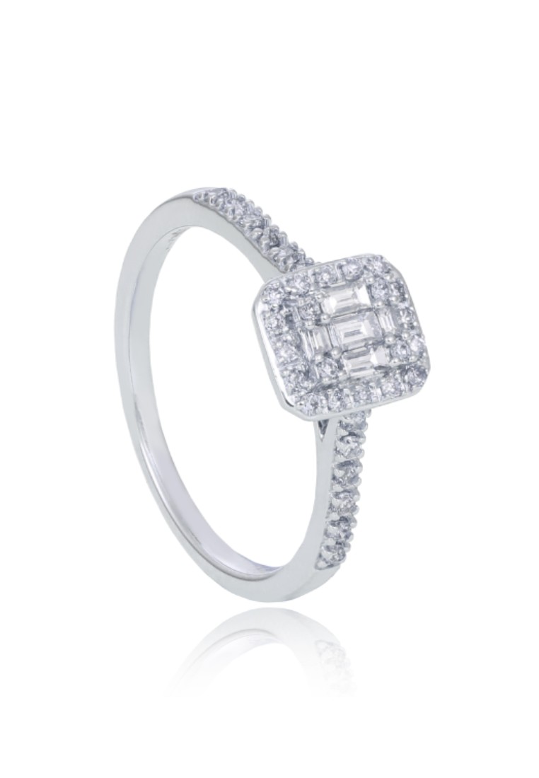 HABIB HABIB FIRE ON ICE | Baguette and Round Diamond Ring in 375/9K White Gold 24945