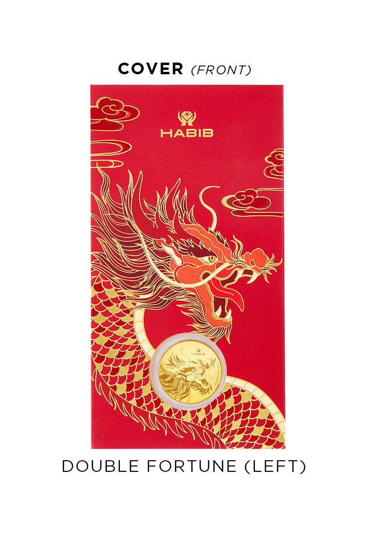 HABIB HABIB Year of the Dragon 2024 Double Fortune | 999.9 Gold Wafer Coin (0.20G)
