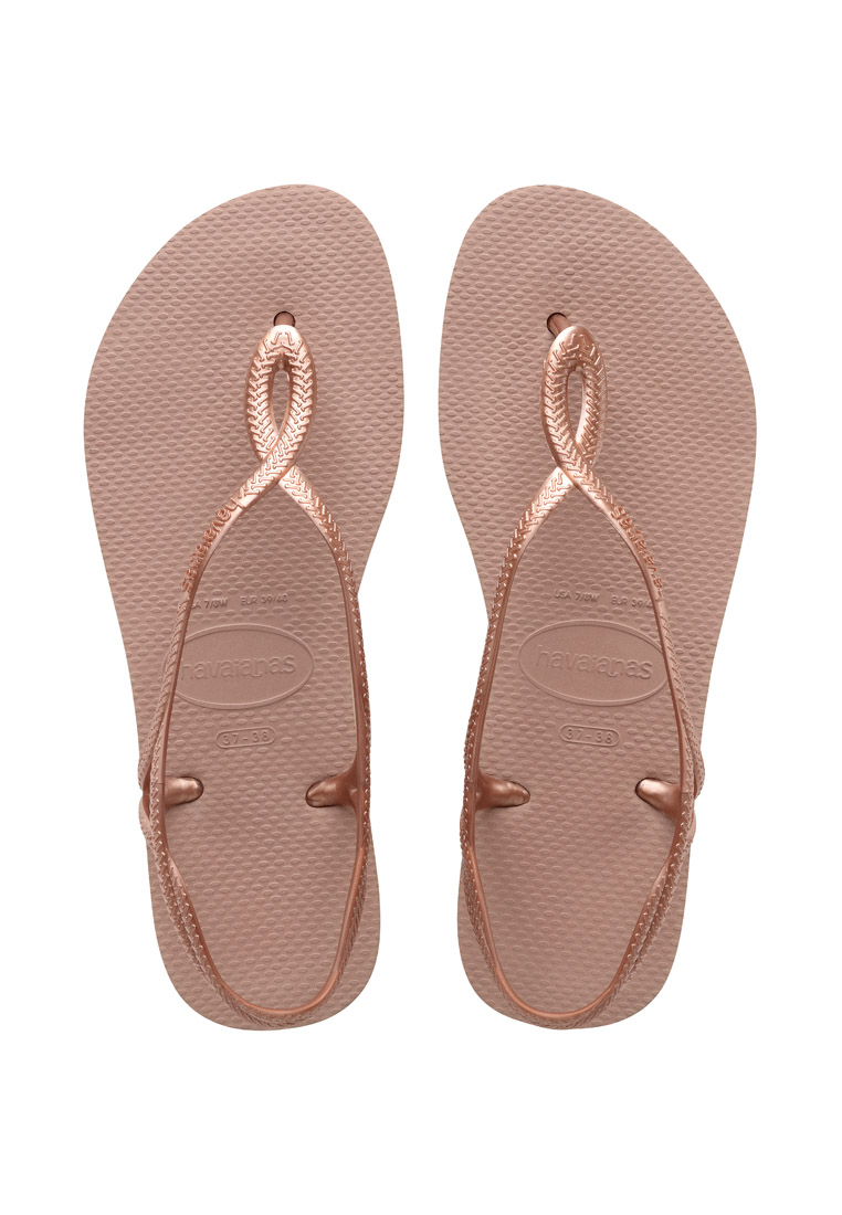 havaianas gold flip flops