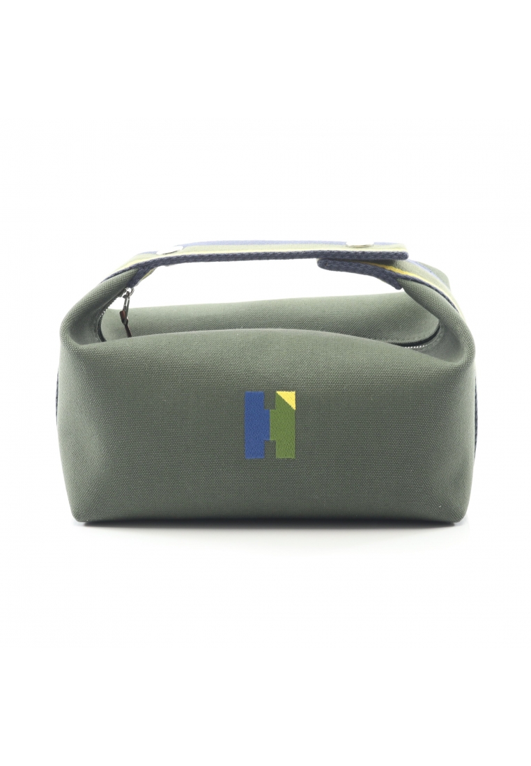 Hermès Pre-Loved Hermès Bride-a-Brac PM Handbag canvas Dark green Navy multicolor silver hardware