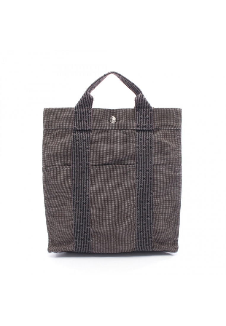 Hermès Pre-Loved Hermès Yell line Ado MM Backpack rucksack nylon canvas Dark gray silver hardware