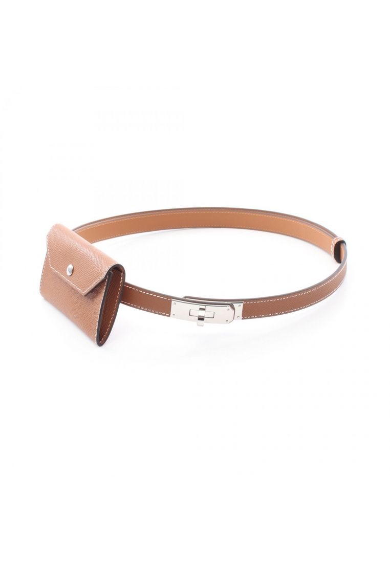 Hermès Pre-Loved Hermès Kelly Pocket18 gold belt Veau epsom light brown silver hardware B stamp