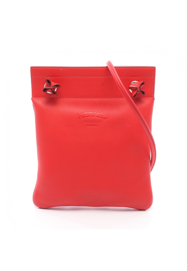 Hermès Pre-Loved Hermès sack Aline mini Rouge Coo Shoulder bag Veau Swift Red silver hardware D stam