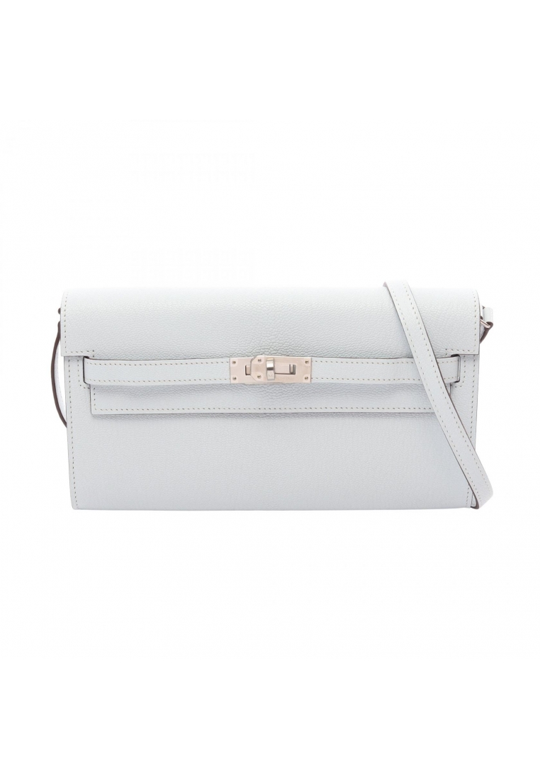Hermès Pre-Loved Hermès Kelly To Go blue blum shoulder wallet Chevre Light blue silver hardware U st