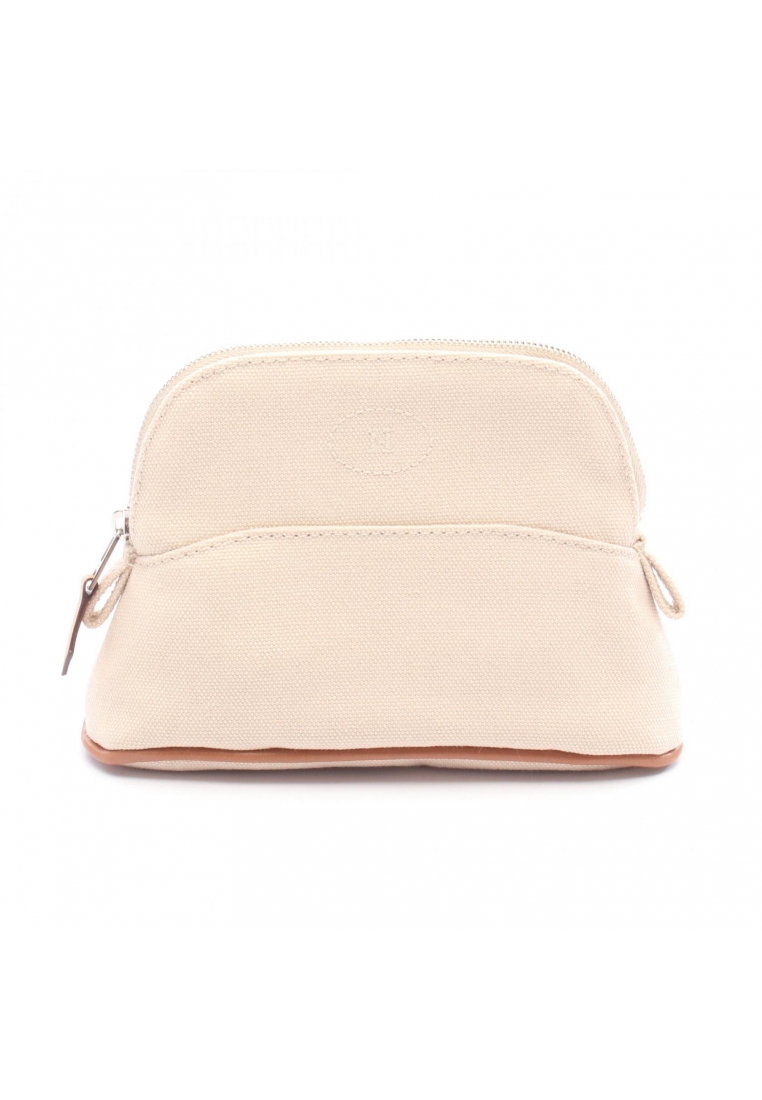 Hermès Pre-Loved Hermès bolide pouch 15 mini mini natural Pouch canvas leather ivory Brown silver ha