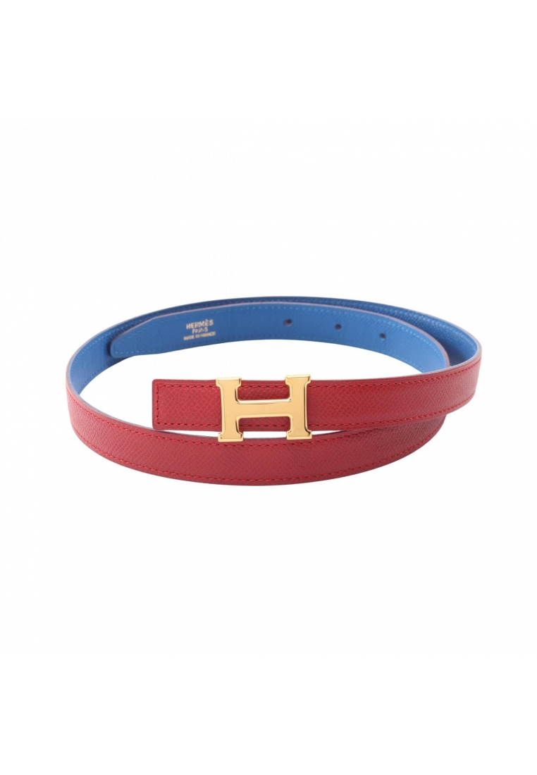Hermès Pre-Loved Hermès mini constance H-belt reversible belt leather blue Red gold hardware □ A sta