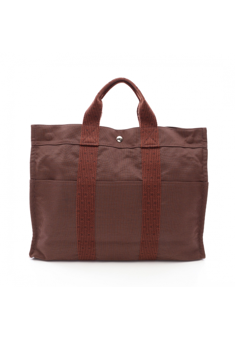 Hermès Pre-Loved Hermès Yale Line MM Handbag tote bag canvas Brown silver hardware