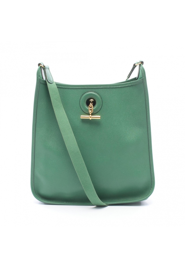 HERMÈS Pre-Loved Hermès Vespa PM Shoulder bag Courchevel green gold hardware □ A stamp