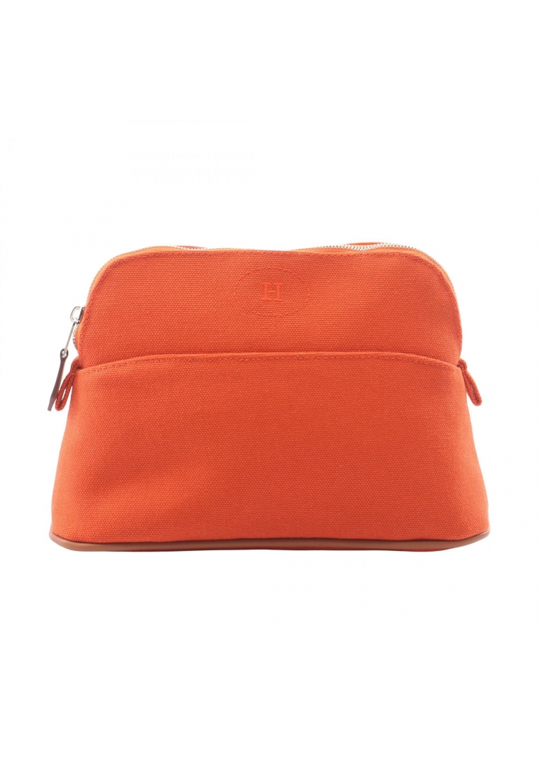 Hermès Pre-Loved Hermès Bolide Pouch mini orange Feu Pouch canvas orange silver hardware