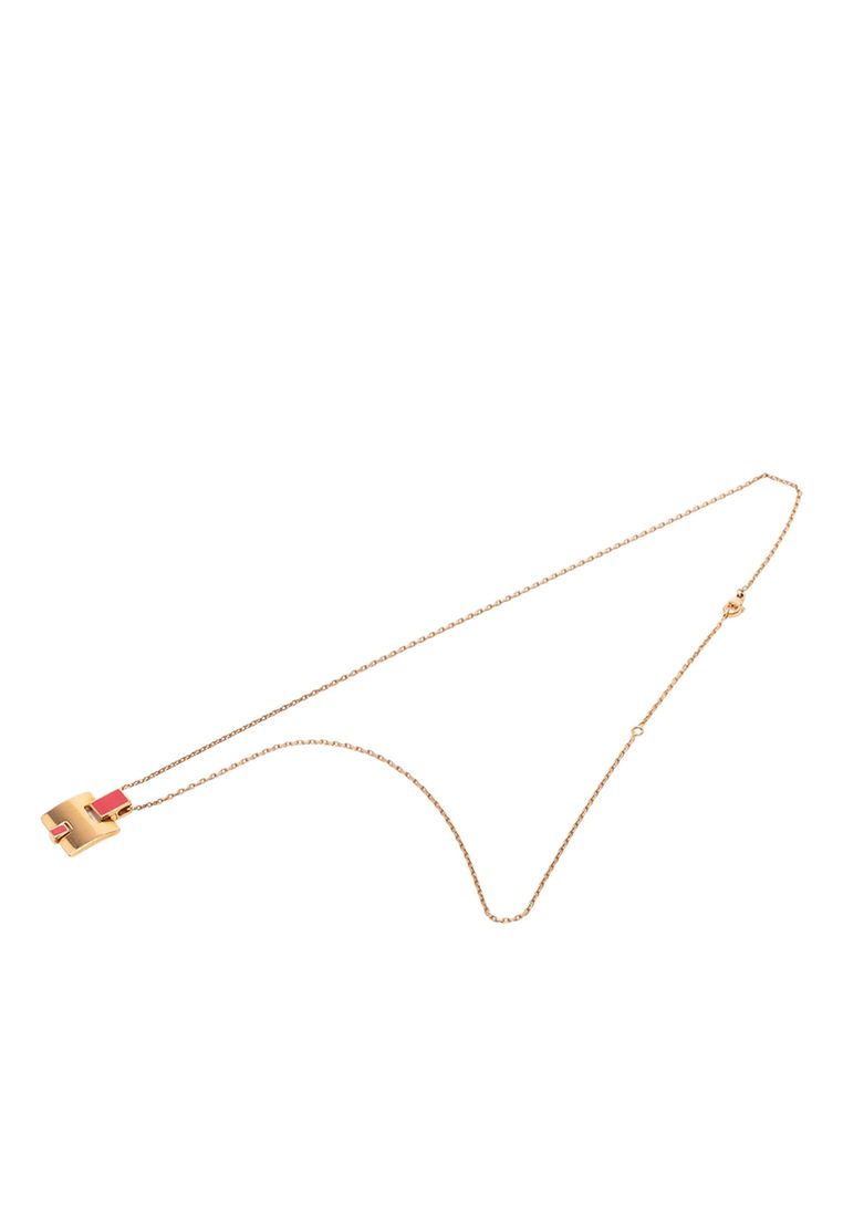 HERMÈS Pre-Loved Hermès Gold Plated And Enamel Eileen Pendant Necklace