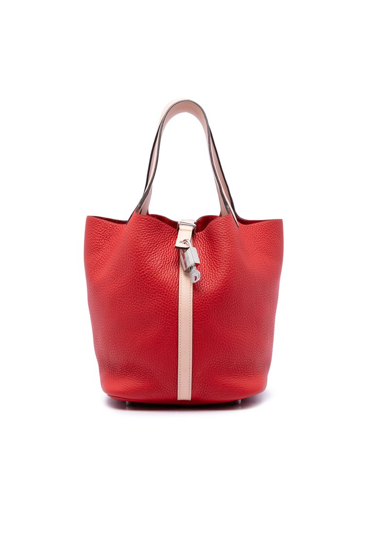 Hermès Pre-Loved Hermès Bicolor Clemence And Swift Picotin Lock 22
