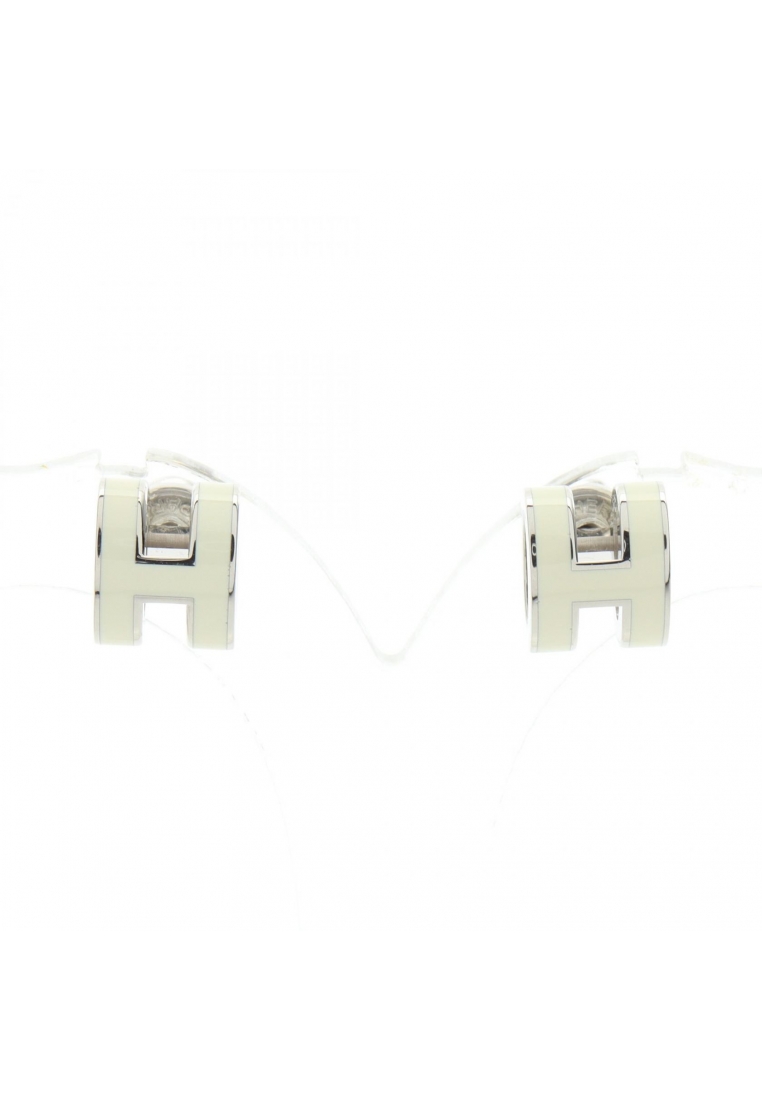 Hermès Pre-Loved Hermès MINI POP H Mini Pop H earrings Silver ivory